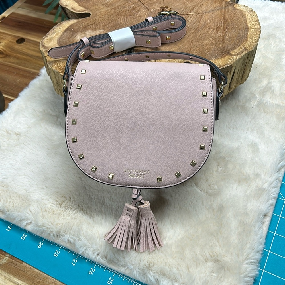 Victoria’s Secret crossbody bag dusty rose/pink color with gold studded accents